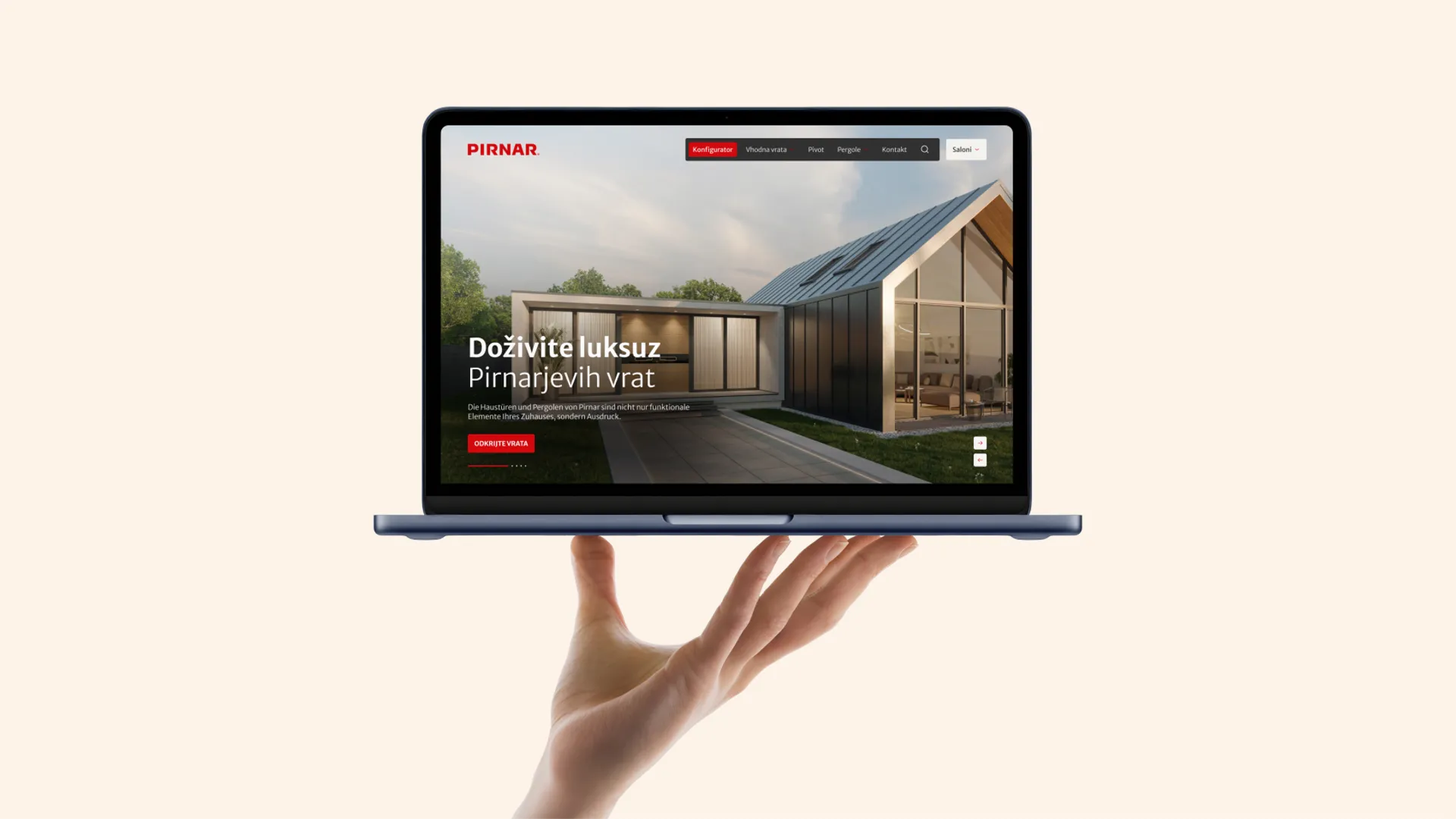 Spletna stran na prenosniku